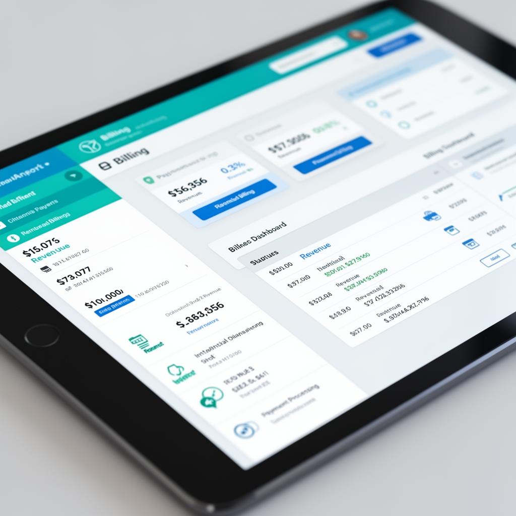Zeumatic billing dashboard showing revenue metrics
